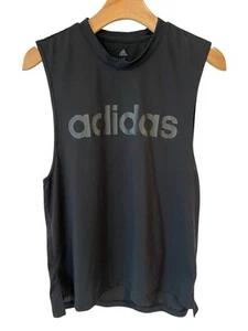 Adidas Tank Top Women’s Size Medium Black Adidas Logo Crew Neck Sleeveless Top - Picture 1 of 9
