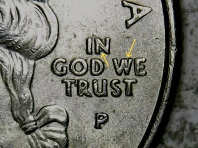 2000-P Massachusetts State Quarter ERROR Obverse Die Chips "IGWT".......A27 - Image 1 of 4