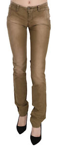 C'N'C COSTUME NATIONAL Pants Brown Washed Low Waist Slim Fit Trouser s. W24 $500