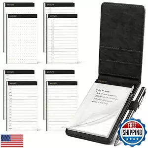 WEMATE 10 Pieces Small Notepad Holder Set Pocket Notebook - Included Mini Poc - Picture 1 of 5
