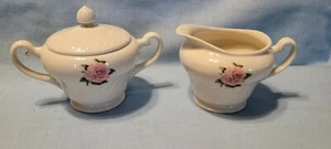 Haviland USA ROSE Creamer & Sugar Bowl with lid NICE New York - Picture 1 of 6