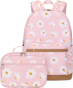 2Pcs Daisy Prints Backpack Sets for Girl Bookbag Primary Schoolbag Elementary St - Picture 1 of 12