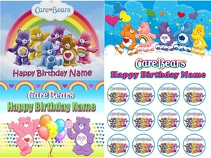 EDIBLE CAKE IMAGE CARE BEARS ICING SUGAR SHEET TOPPER BIRTHDAY PARTY CUPCAKES - Picture 1 of 5