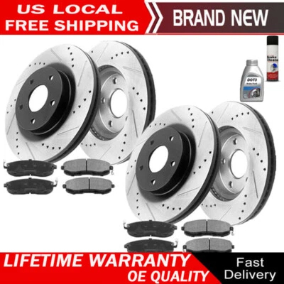 Rotores delanteros y traseros + pastillas de freno para Dodge Avenger calibre Jeep Compass Patriot Foto 1 de 4
