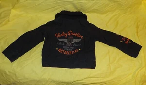🌈 HARLEY DAVIDSON MOTORCYCLES EMBROIDERED DENIM JEAN JACKET CHILD SIZE 3T - Picture 1 of 3