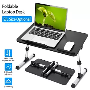 Laptop Bed Tray Table Portable Standing Desk Foldable Sofa Breakfast Adjustable - Picture 1 of 16