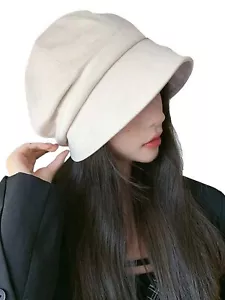 Women Visor Beret Cap Newsboy Hat Lady Baker Hat Cotton Sun Hat Beige - Picture 1 of 8