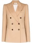 NWT CHLOE Double Breasted Stretch Wool Blazer In Soft Tan size 42 Retail $2595