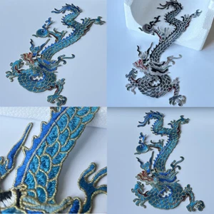 Handgenähter Patch Cheongsam Drache Laminat bestickter Rock Denim Kleber - Bild 1 von 11