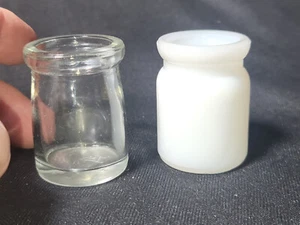 2 Vintage, Individial, Creamers, Milk Glass and Clear, "Hazel Atlas" - Picture 1 of 10