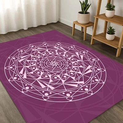 Alfombra redonda mandala, alfombra de geometría sagrada, alfombra de sala de yoga boho, piso espiritual Foto 1 de 4