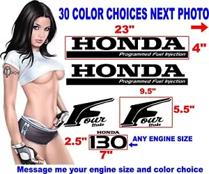 HONDA FOUR STROKE OUTBOARD ENGINE DECALS DECAL BOAT COWL 50 125 130 225 250 etc - Picture 1 of 2