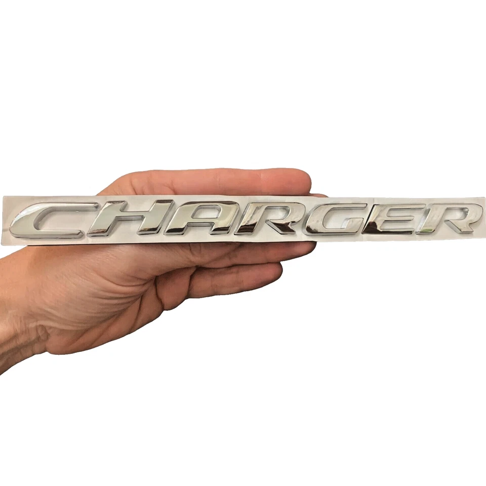 Charger Letters Badge Silver Nameplate Chrome Emblem for Rear Trunk Lid Dodge - Image 1 of 4