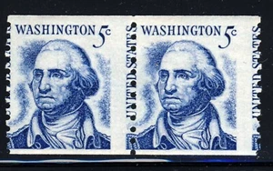 US 1966 Washington 5 cent Misperf/Miscut Pair (1304) . Mint Never Hinged - Picture 1 of 1
