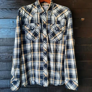 True Religion Shirt Women 2XL Western Plaid Pearl Snap Button Up Ladies A3 - Picture 1 of 6