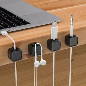 6pcs Magnetic Cable Clips Organizer Cord Self-Adhesive Fixed Cables Desk Holder - Picture 1 of 20