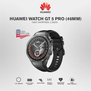 🔥 NEW Huawei Watch GT 5 Pro 46mm BLACK - SEALED ✈️ FAST 2-DAY SHIPPING FROM USA - Picture 1 of 14