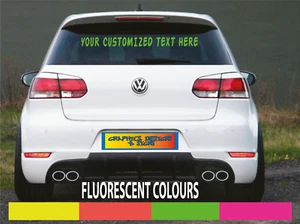 FLUORESCENT CUSTOM TEXT CHOOSE ANY COLOUR CAR Windscreen Body Shop Wall Sticker - Picture 1 of 7