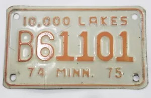1974 1975 Utility Trailer License Plate Minnesota 61101 MN 74 75 - Picture 1 of 2