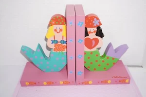Tatutina Mermaid Wooden Bookends Children Kids - Picture 1 of 16