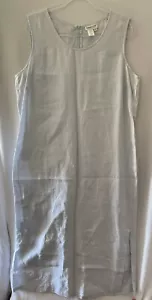 Coldwater Maxikleid Damen 1X Leinen hellblau ärmellos Etuikleid Lagenlook - Bild 1 von 5