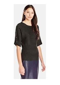 XL NUEVO SIN ETIQUETAS $46 Suéter Allison Brittney Para Mujer Negro Cuello Redondo Manga Dolman - Imagen 1 de 9