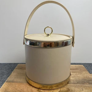 Vintage George Briard Ice Bucket Faux Leather MCM - Picture 1 of 12