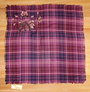 Nueva Colección XIIX Cuadros Floral Cuadrado Bandana Bufanda con Flecos Nuevo con Etiquetas #CE19 - Imagen 1 de 1