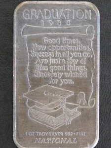 1988 National Mint Graduation Silver Art Bar NA-82V P2274 - Picture 1 of 4