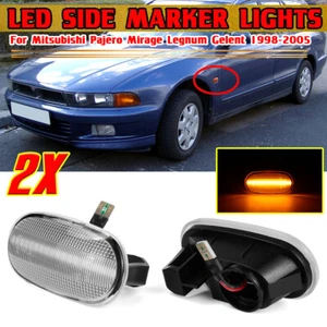 WHITE CLEAR LED SIDE MARKER LIGHTS FOR 1992-2005 MITSUBISHI GALANT LANCER MIRAGE - Picture 1 of 4