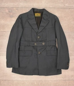 Jungen Vintage 20er-30er dunkelblau Norfolk Gürtel Anzug Jacke 1920s 1930s Wolle Blazer - Bild 1 von 13