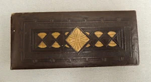LEATHER INK BLOTTER 6” Embossed RAISED RELIEF Rocking VINTAGE Original Paper - Picture 1 of 14