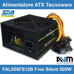 Alimentatore PC ATX Tecnoware FAL506FS12B Free Silent 500W Fan 12cm Together On - Foto 1 di 15