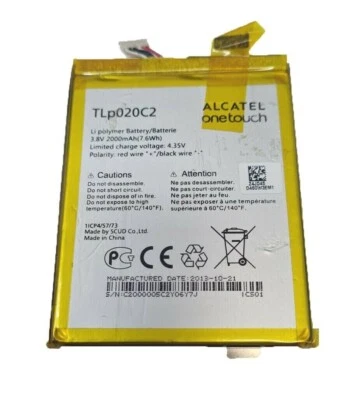 Battery TLP020C2 For Alcatel One Touch Idol X 6040 6040A 6040D 6040X 2000mAh - Image 1 of 4