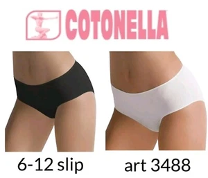 6-12 SLIP MIDI DONNA COTONELLA 3488 COTONE BIELASTICO MORBIDO INTIMO MUTANDE - Bild 1 von 8