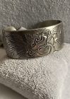 Salisbury Pewter Cuff Bracelet June Etched Roses ~ Flower of the Month