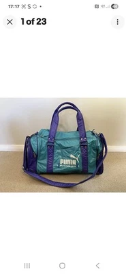Vintage 1993 Puma Bag Teal/Green/Purple Holdall Travel Gym Sports 90s Retro - Image 1 of 3