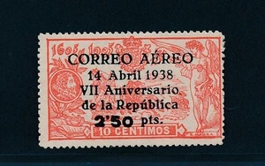 SPAIN (1938) #C91 MH; CV $80 (NOTE: STAMP OFTEN COMES CENTERED POORLY) - Picture 1 of 2