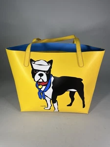 Marc Tetro Boston Terrier Dog Yellow Purse Tote Handbag - Picture 1 of 13