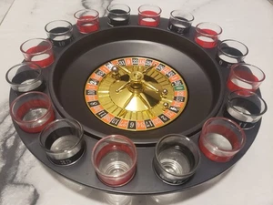 Trink Roulette Spiel Set mit 11,5" Rad, 16 Schnapsgläser, 3 Kugeln - Bild 1 von 10