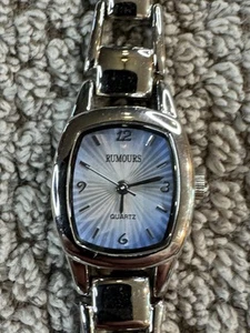 Rumours Womens Dress Watch 2459 Silver Tone Band & Case Blue Dial New Battery - Picture 1 of 4