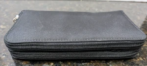 Zip around Genuine Leather Checkbook Wallet Clutch Travel Case Passport Holder - Picture 1 of 9