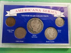 Barber Coin Set With Lower Mintage 1916-D Quarter And 1909-S Half 5 Coin Set - Picture 1 of 2