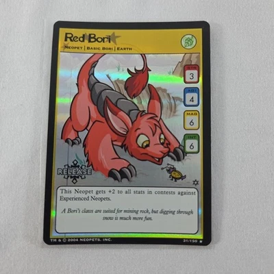 Neopets Red Bori Release Card #31, Hannah And The Ice Cave Tournament Card PROMO - Image 1 of 3