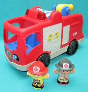 FISHER PRICE LITTLE PEOPLE HELPING HANDS FIRE TRUCK/SOUNDS & LIGHTS--V-56 - Picture 1 of 4
