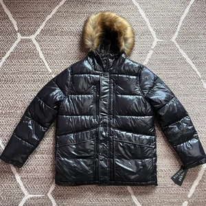 GUESS Puffer Jacket w/faux fur hood Sz Mens L - Picture 1 of 8