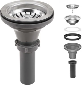 3-1/2'' ﻿Kitchen Sink Drain Kit Sink Drain Basket Sink Drain Assembly 304 Sta... - Picture 1 of 6