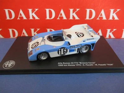 Die cast 1/43 Modellino Auto Alfa Romeo 33 TT3 Brescia Corse 1000 Km Monza 1973 - Immagine 1 di 4