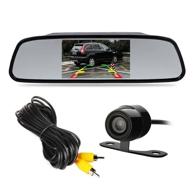 4.3" TFT LCD Car Rear View Mirror Monitor Kit + Waterproof Mini Backup Revers... - Image 1 of 4