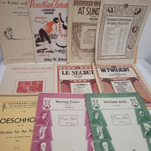 Vintage Piano Sheet Music Books Lot of 10 Venetian Tarantella In Twilight  - Picture 1 of 13